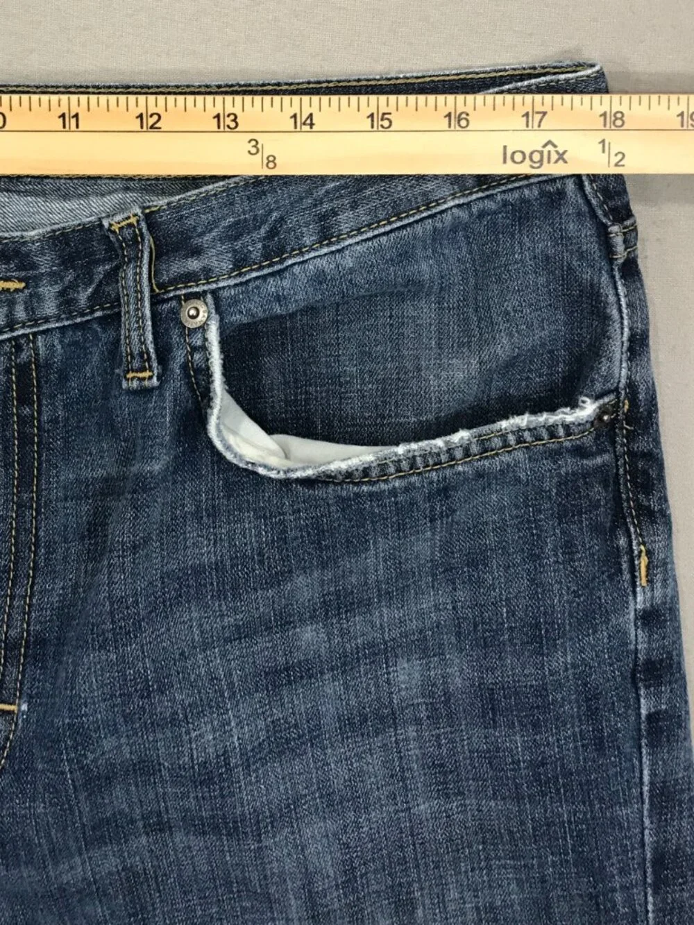 Banana Republic Jeans Men's 36x32 Blue Denim Pants Straight Leg Pockets Cotton